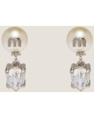 miu miu earrings pearl|miu earrings for women.